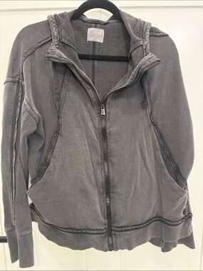 FP Movement by Free People Washed Gray Zip-Up Hoodie Jacket